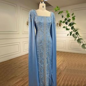 Elegant Sheer Cape Sleeves Mermaid Hem Beaded Sequin Formal Dress & Evening Gowns main image 0